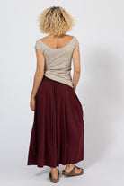 Organic cotton wide leg palazzo pants for women - rear view