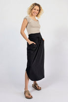  Organic cotton fold over waist skirt - Black