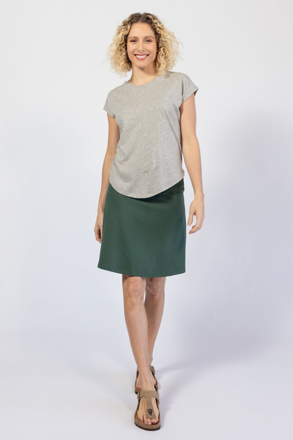 Everyday organic cotton skirt for women - forest green