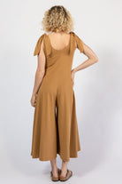 Organic cotton wide leg jumpsuits for women - rear view