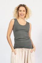Organic cotton singlet tops for women