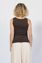 Wide sleeve organic cotton singlet top for women – rear view