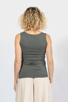Wide sleeve organic cotton singlet tops for women – rear view