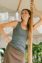 Wide sleeve organic cotton singlet tops for women – ethically made in Nepal