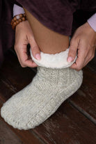 Surya thick wool house socks for women - with fleece lining