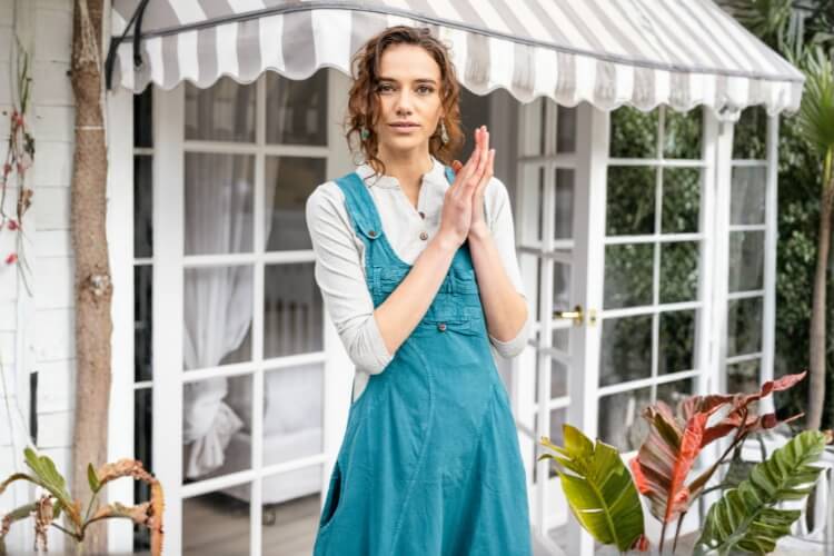Tia: dungaree dress with adjustable straps