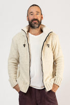 Very warm wool jacket for men made in Nepal - Oatmeal