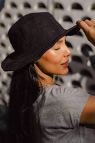 Wide brim hemp hats for women – black