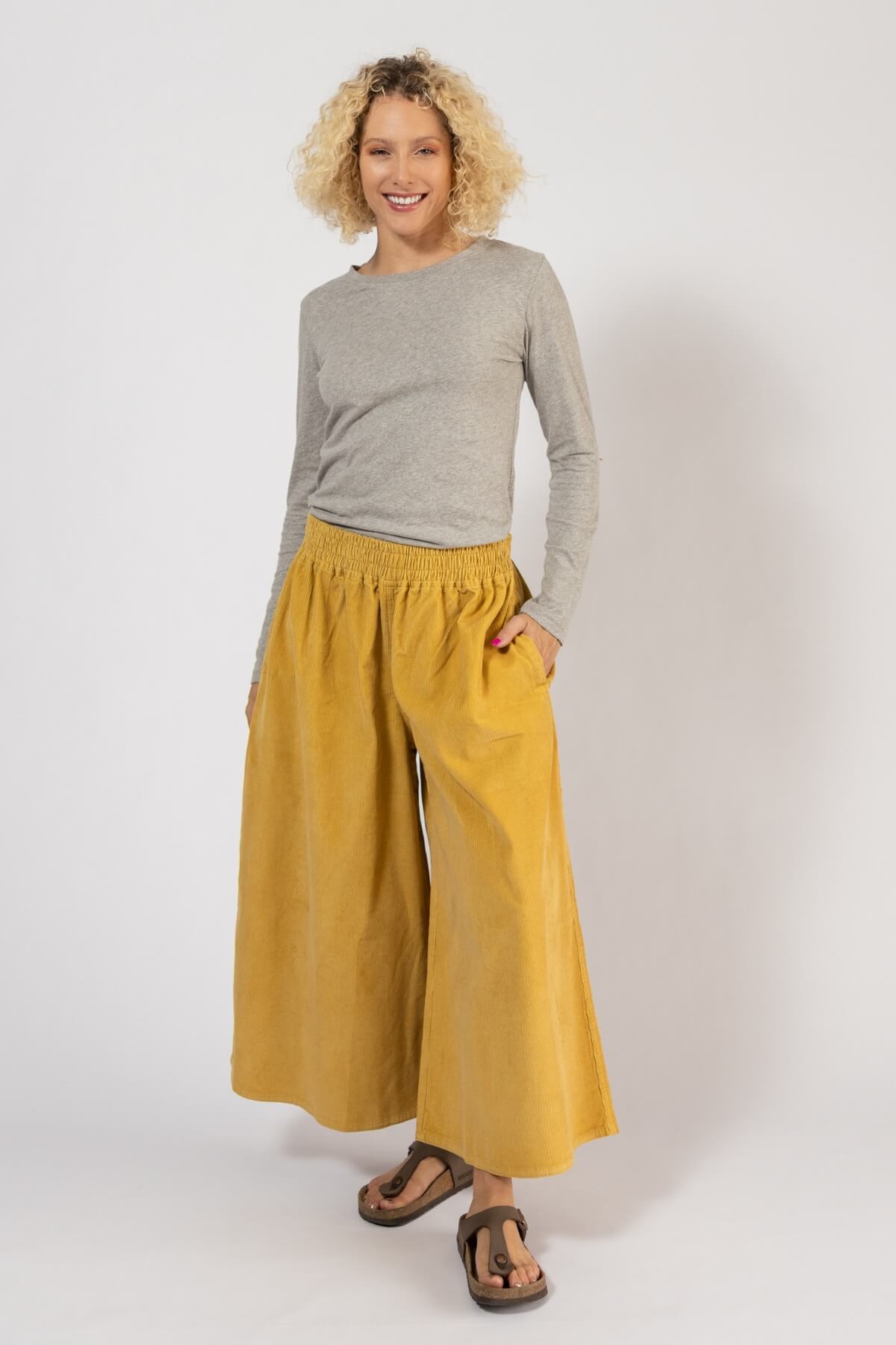Surya Corduroy Pants for Women - Mustard