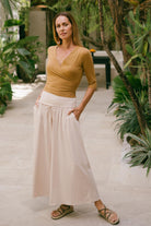 Organic cotton wide leg pants for women