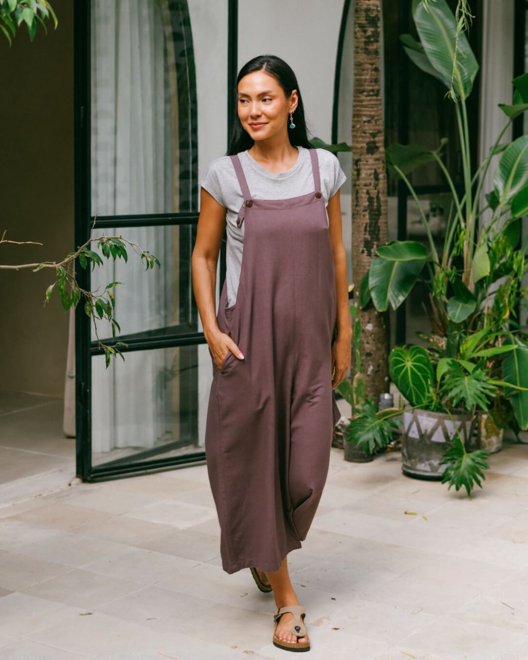 Surya woven cotton Juanita overalls for women