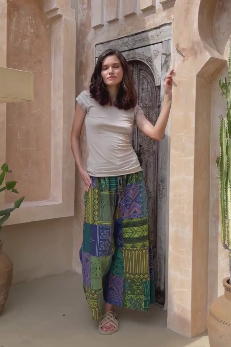 Surya Ethical Cotton Asher Patchwork Palazzo Pants