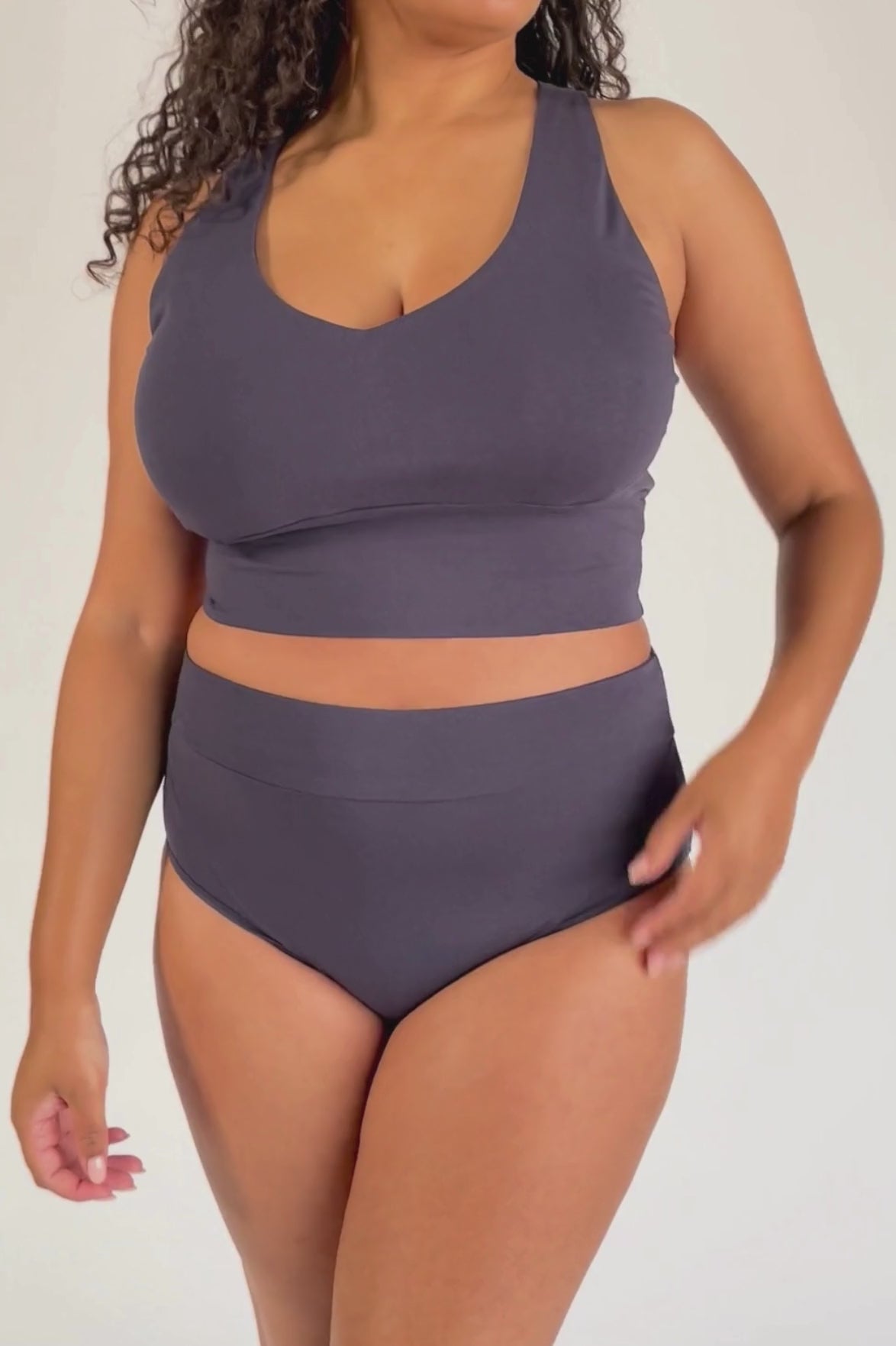 Organic Cotton Crop Top for Women - stretchy organic fabric video detail