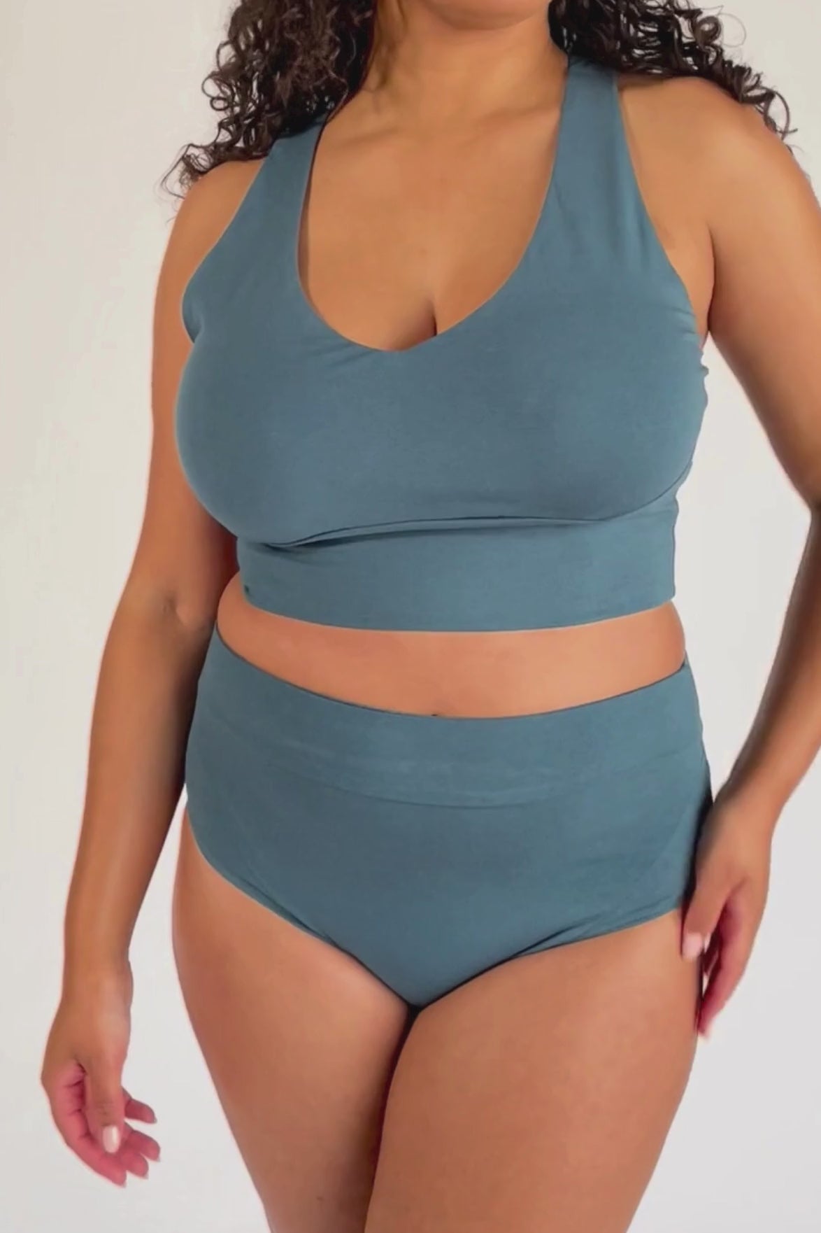 Organic Cotton Bralette - stretchy video detail
