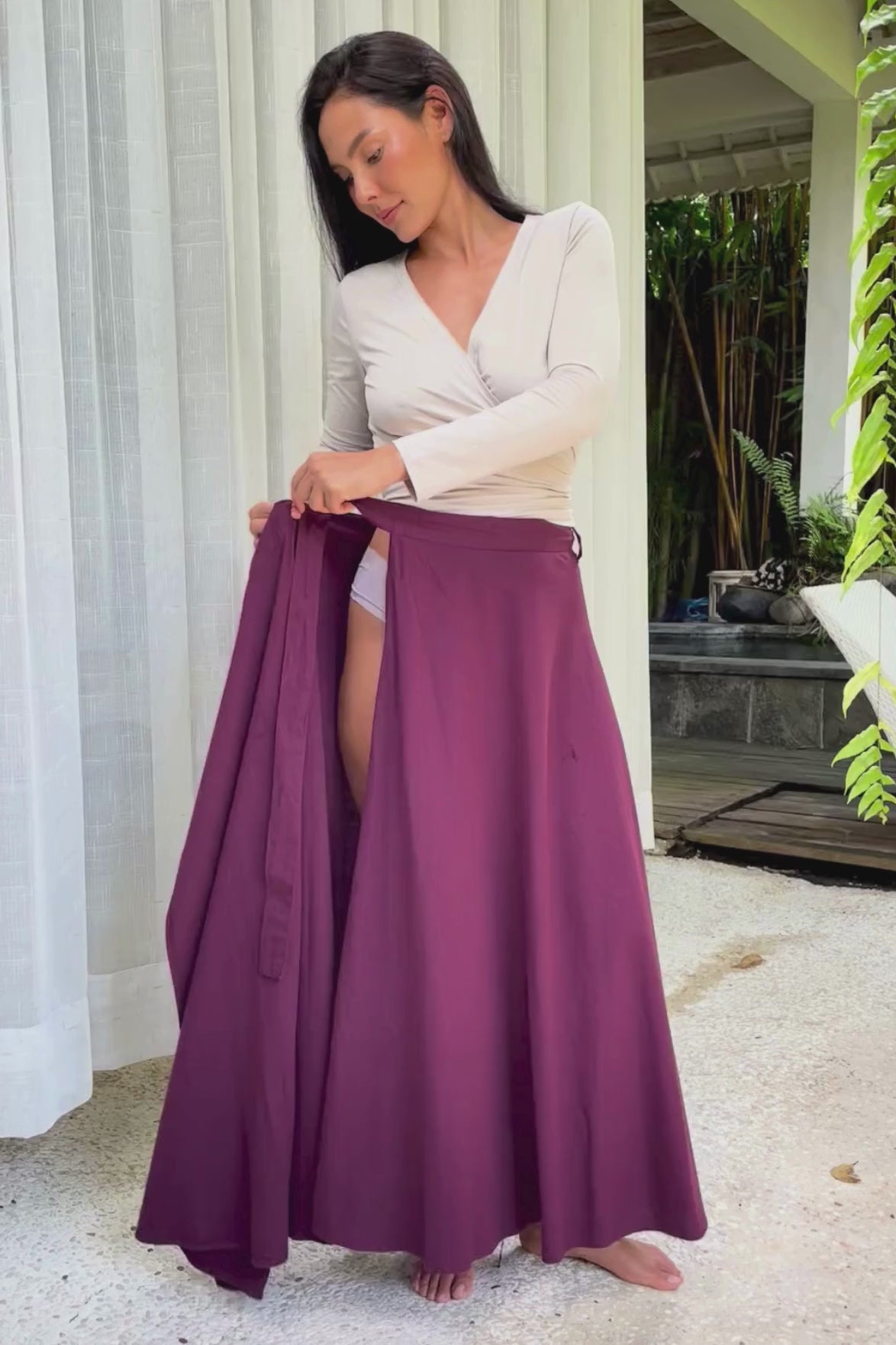 How to tie our Cotton Wrap Skirts