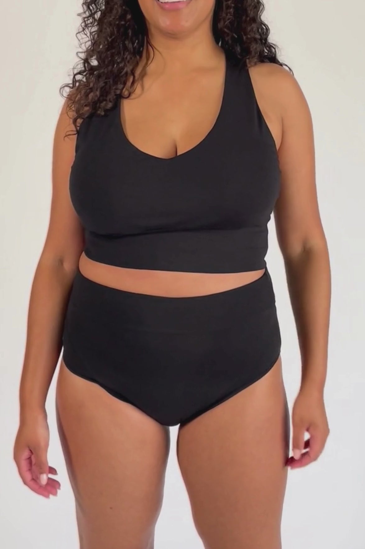 Organic Cotton Crop Top for Women - stretchy organic cotton fabric video detail