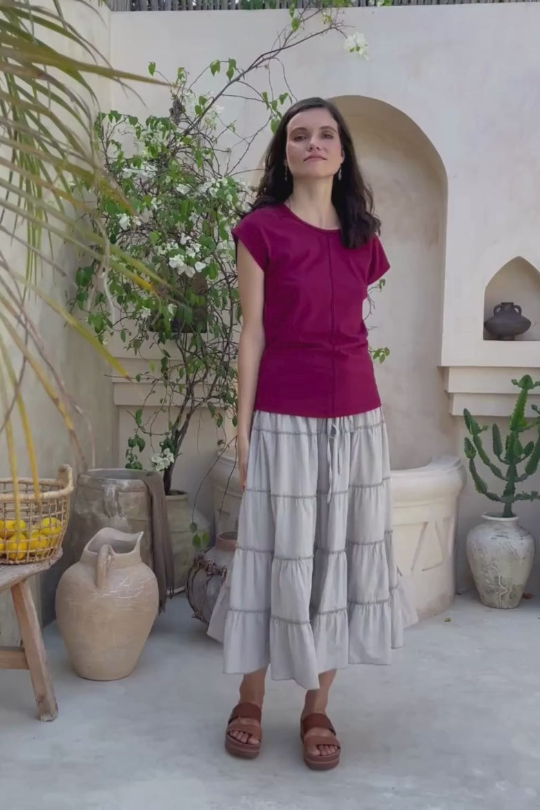 Surya Ethical Cotton Crinkle Skirt made in Nepal - video detail