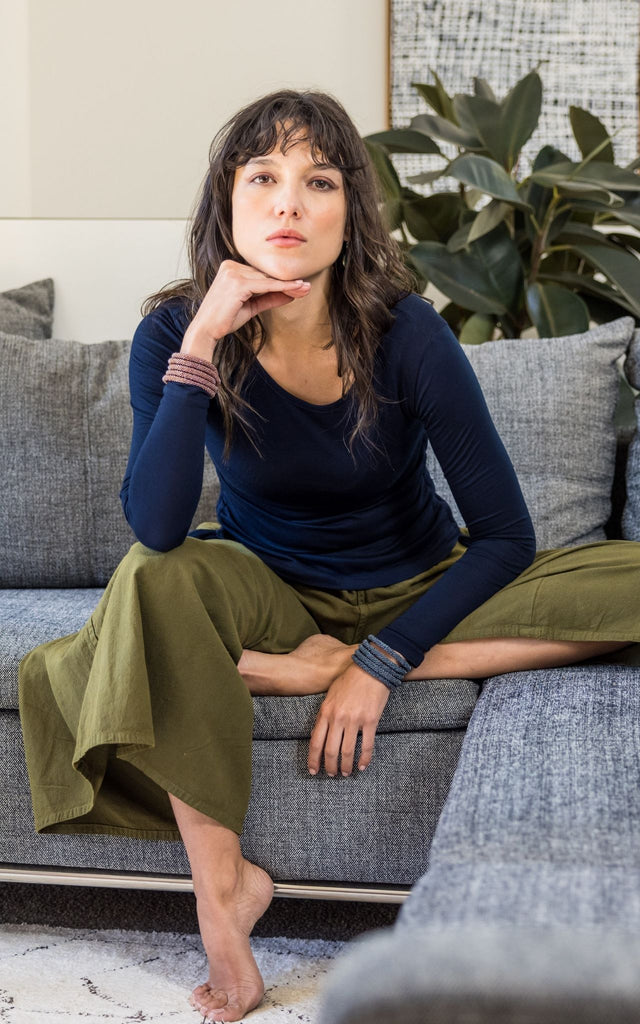 Surya Australia Ethical Cotton Palazzo Pants from Nepal - Tree Green #colour_tree-green