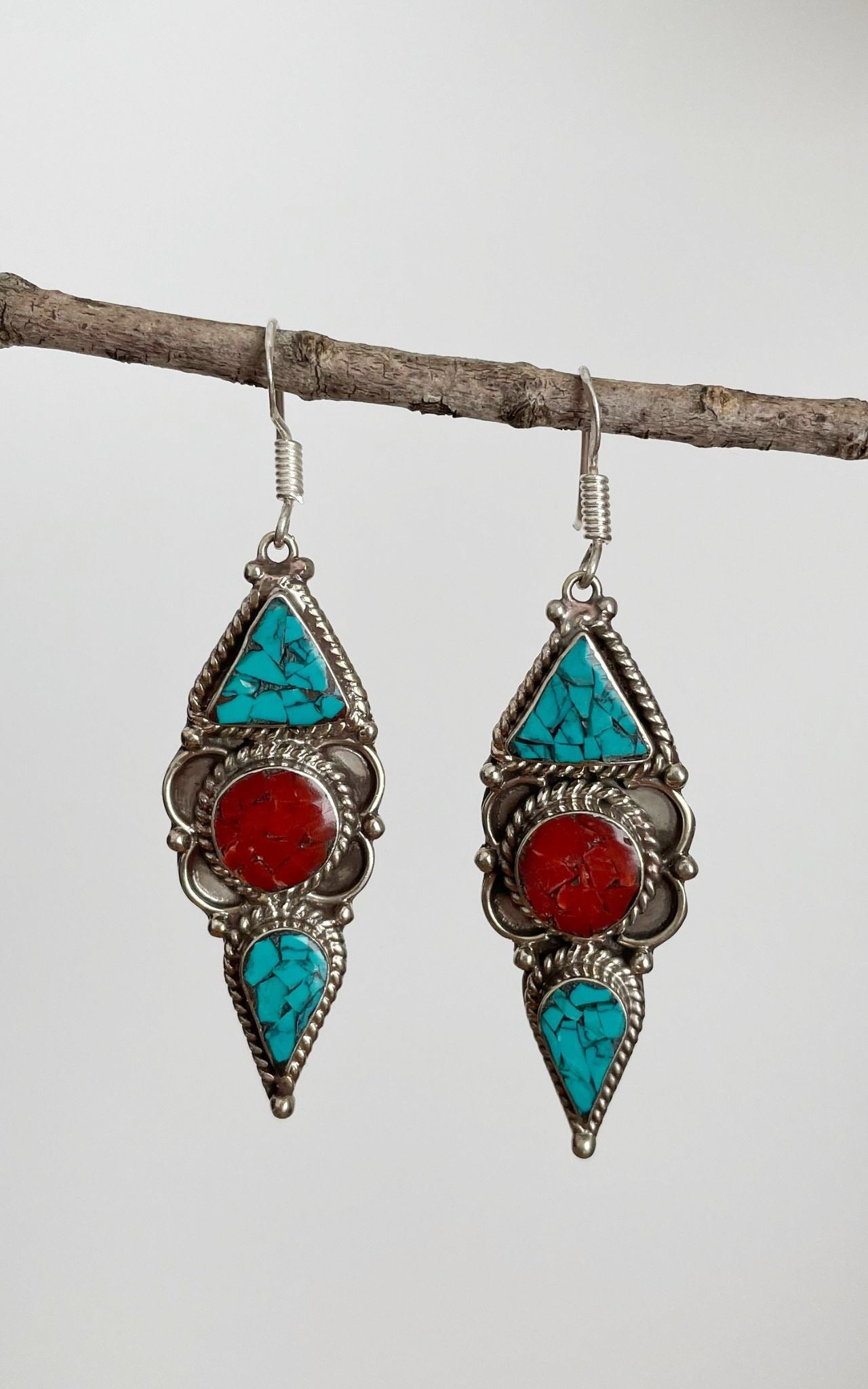 Surya Australia Tibetan Earrings made in Nepal - Riya