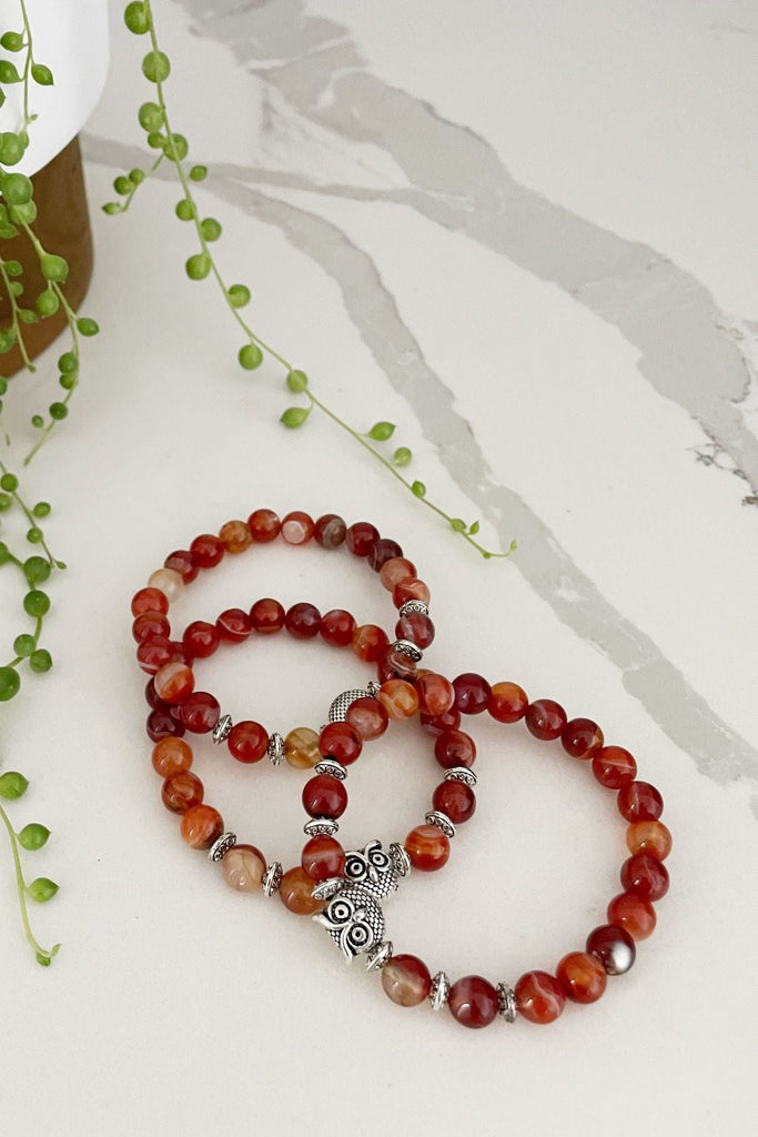 Surya Australia Ethical Mala Bracelets made in Nepal - Red Jasper