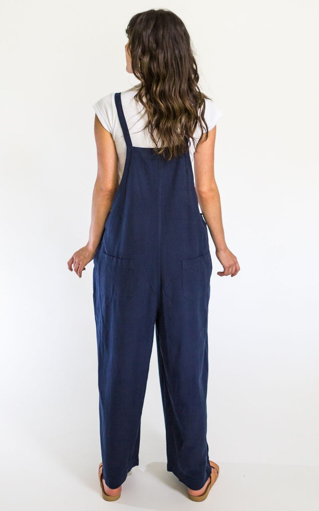 Surya Australia Ethical Cotton 'Juanita' Overalls Dungarees made in Nepal - Dark Blue