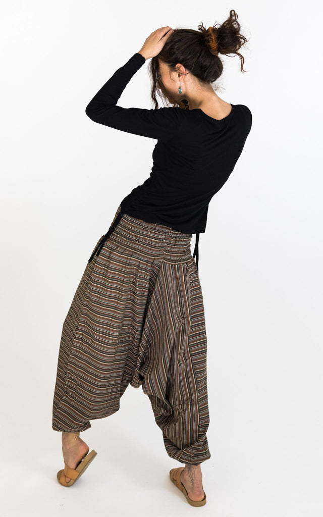 Surya Australia Ethical Low Crotch Pants made in Nepal - Khaki