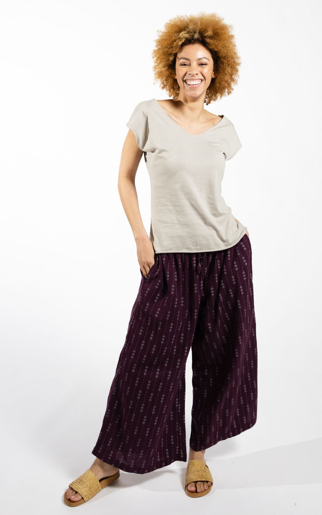 Surya Australia Cotton Lounge Pants made in Nepal - Wine