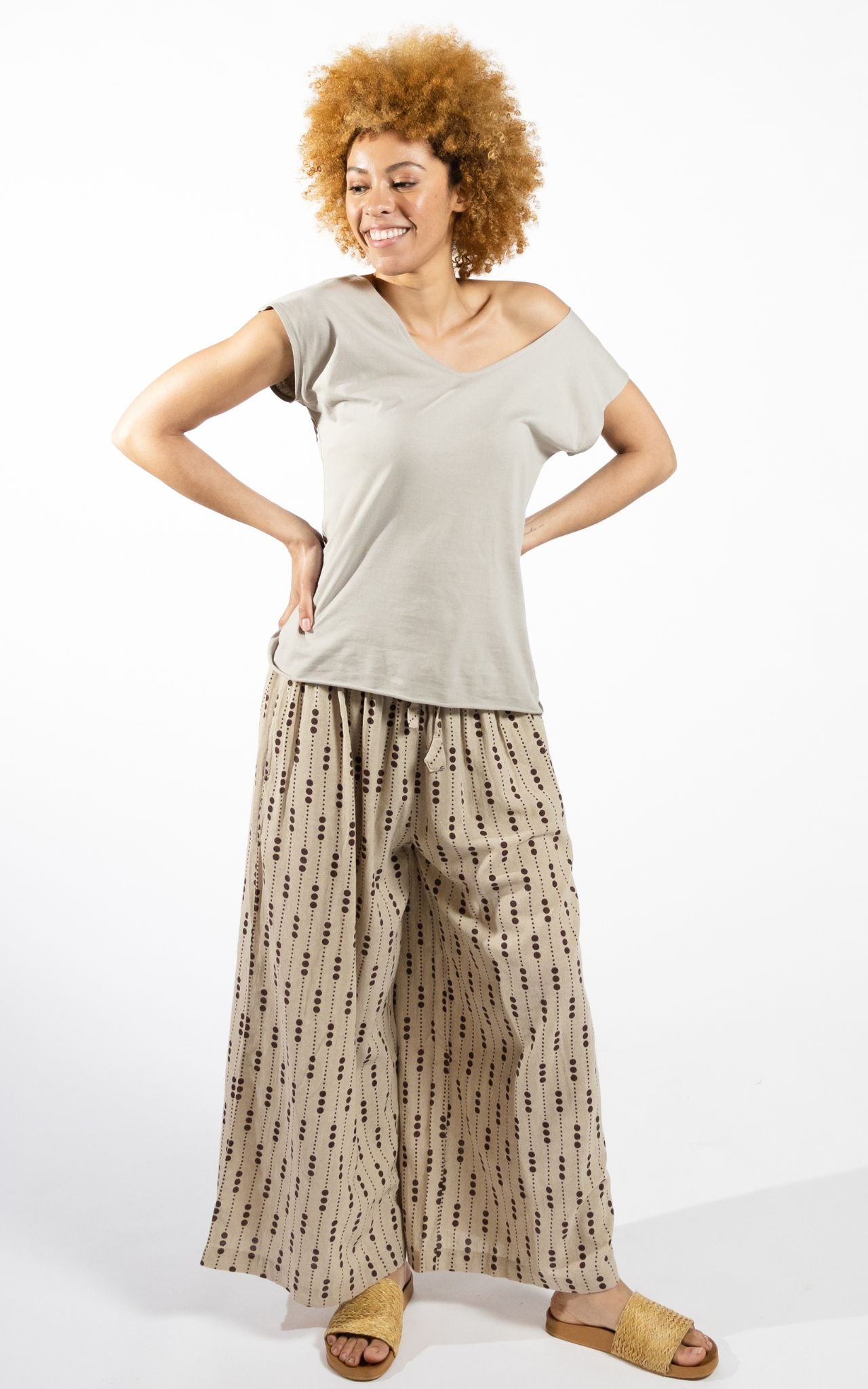 Surya Australia Cotton Lounge Pants made in Nepal - Oatmeal