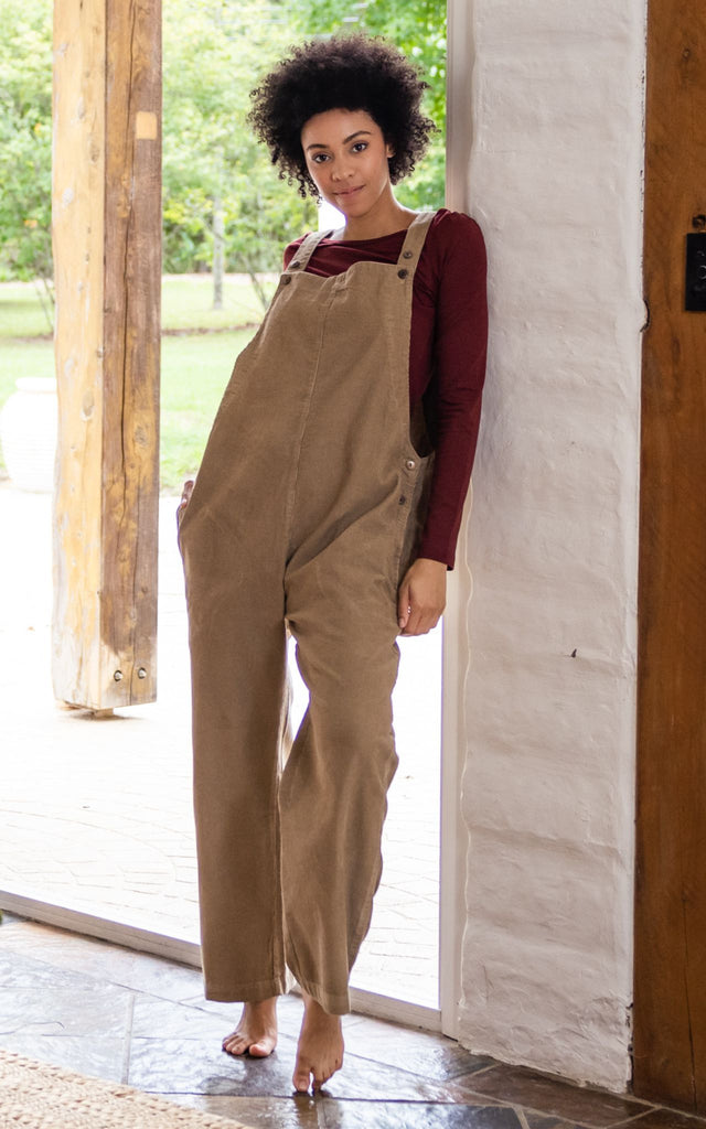 Surya Australia Corduroy Overalls Dungarees made in Nepal - Sand