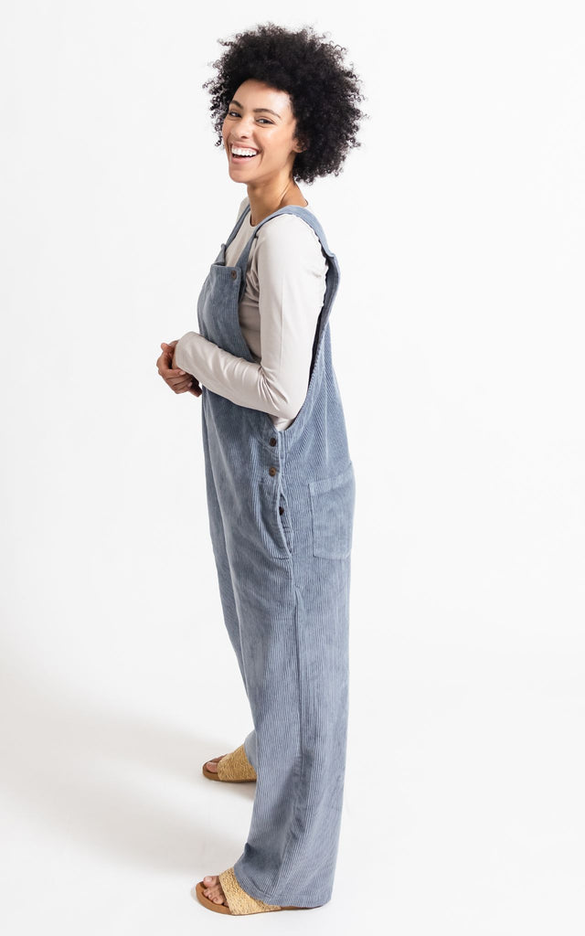 Surya Australia Corduroy Overalls Dungarees made in Nepal - Sky Blue