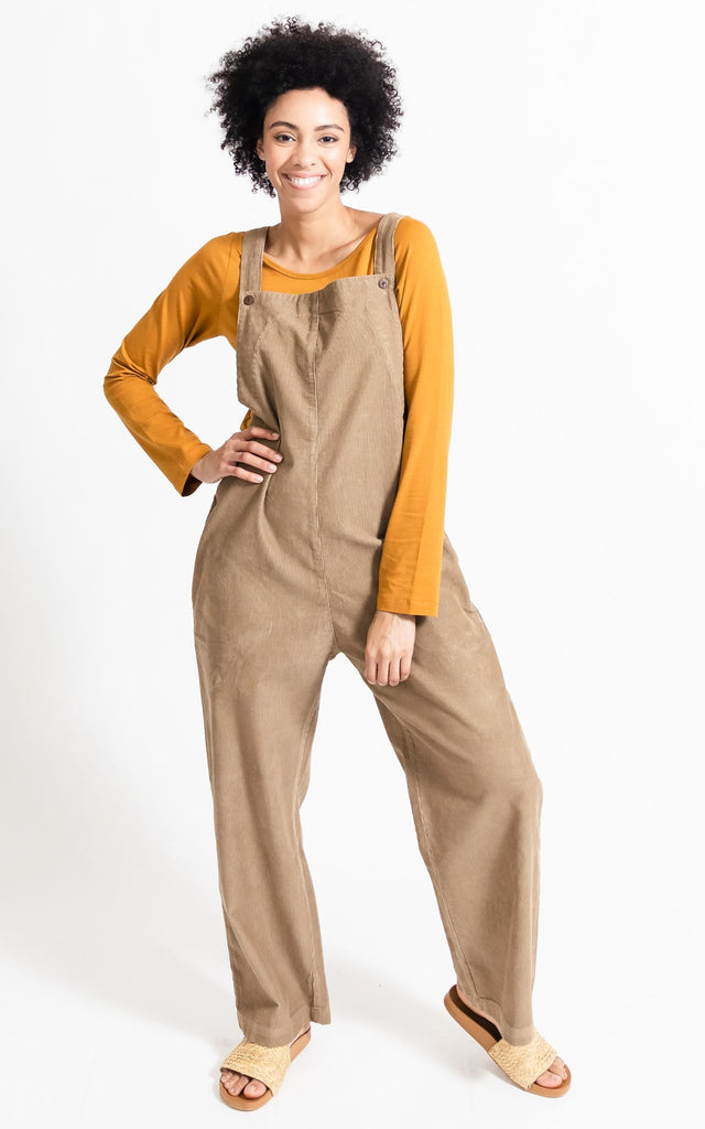 Surya Australia Corduroy Overalls Dungarees made in Nepal - Sand