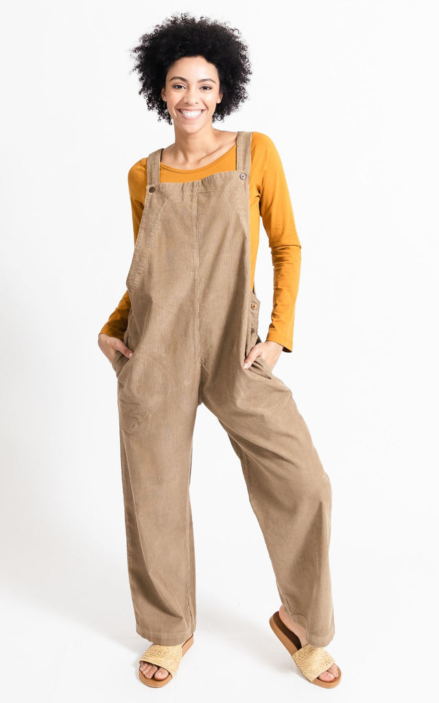 Surya Australia Corduroy Overalls Dungarees made in Nepal - Sand