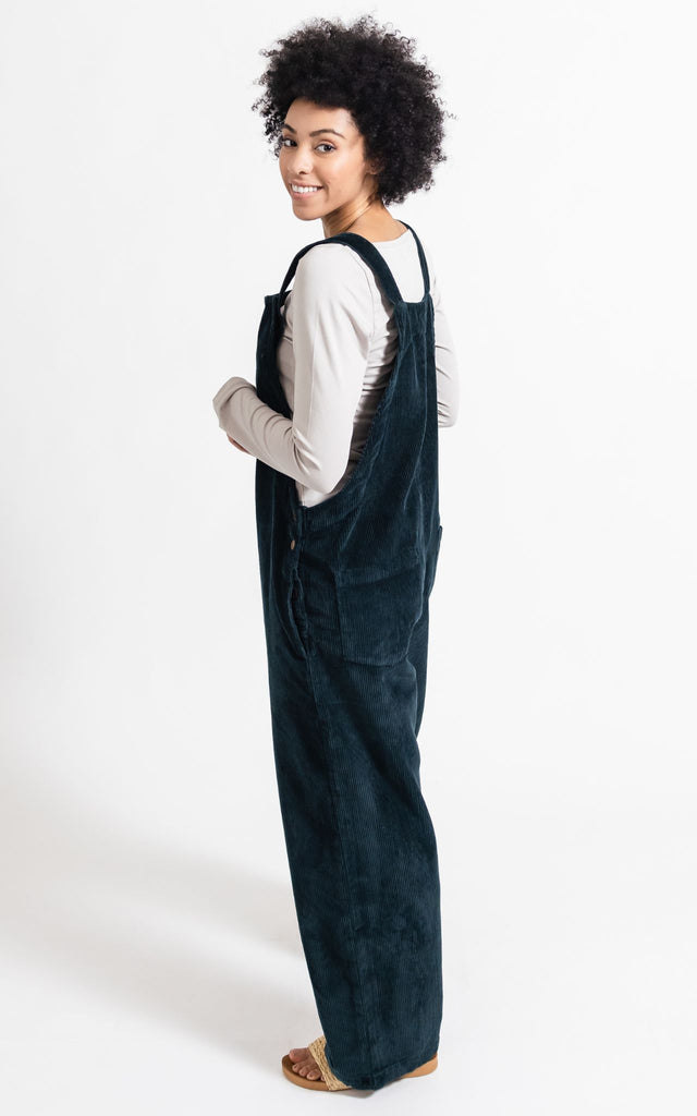 Surya Australia Corduroy Overalls Dungarees made in Nepal - Midnight Teal