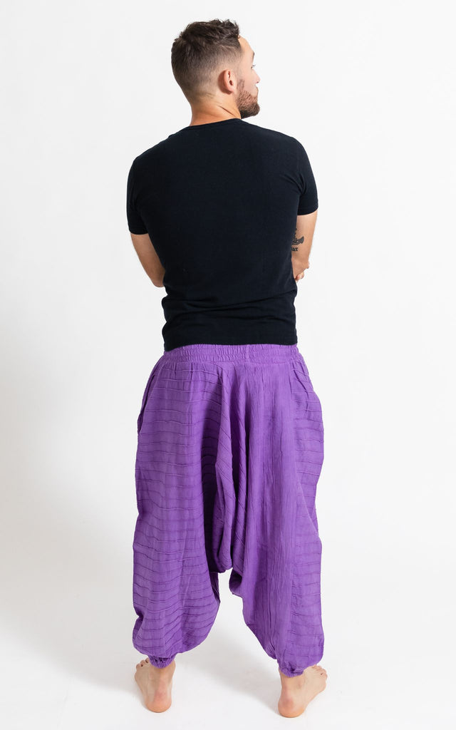 Surya Australia Earthy Cotton Aladdin Pants for men from Nepal - Purple