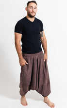 Surya Australia Earthy Cotton Aladdin Pants for men from Nepal - Brown