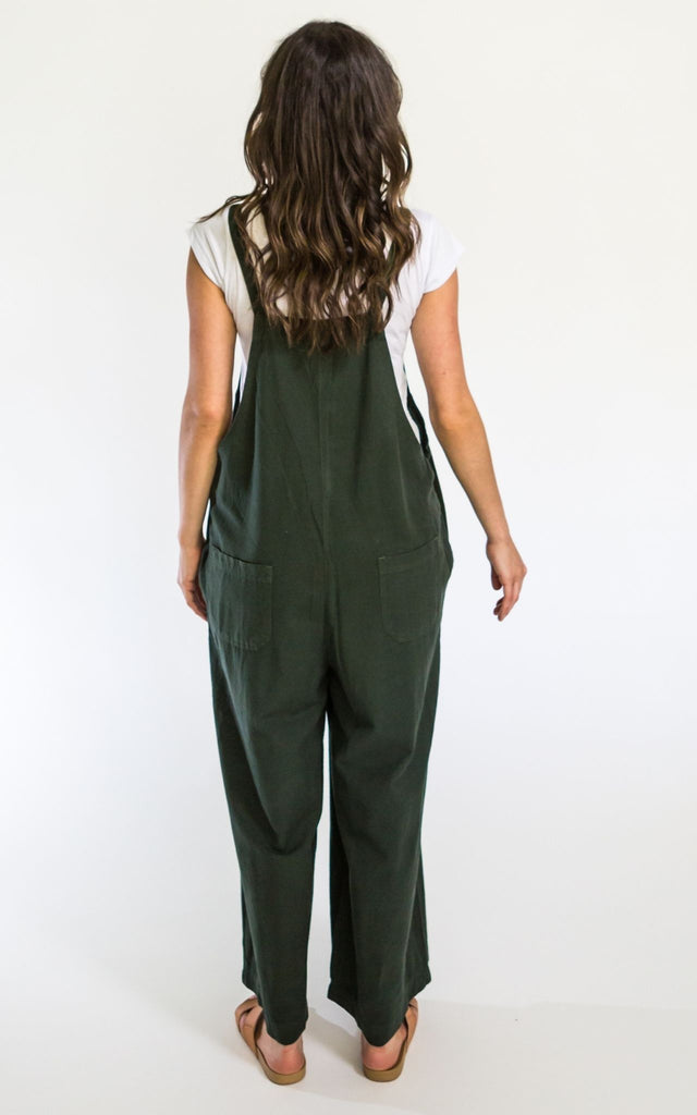 Surya Australia Ethical Cotton 'Juanita' Overalls Dungarees made in Nepal - Green