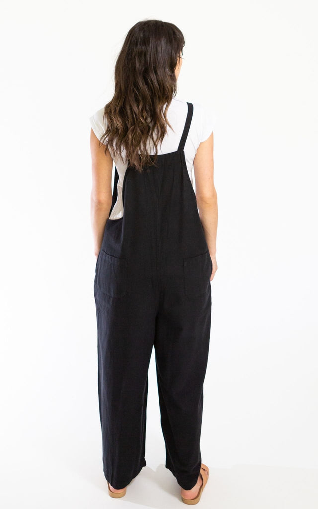 Surya Australia Ethical Cotton 'Juanita' Overalls Dungarees made in Nepal - Black