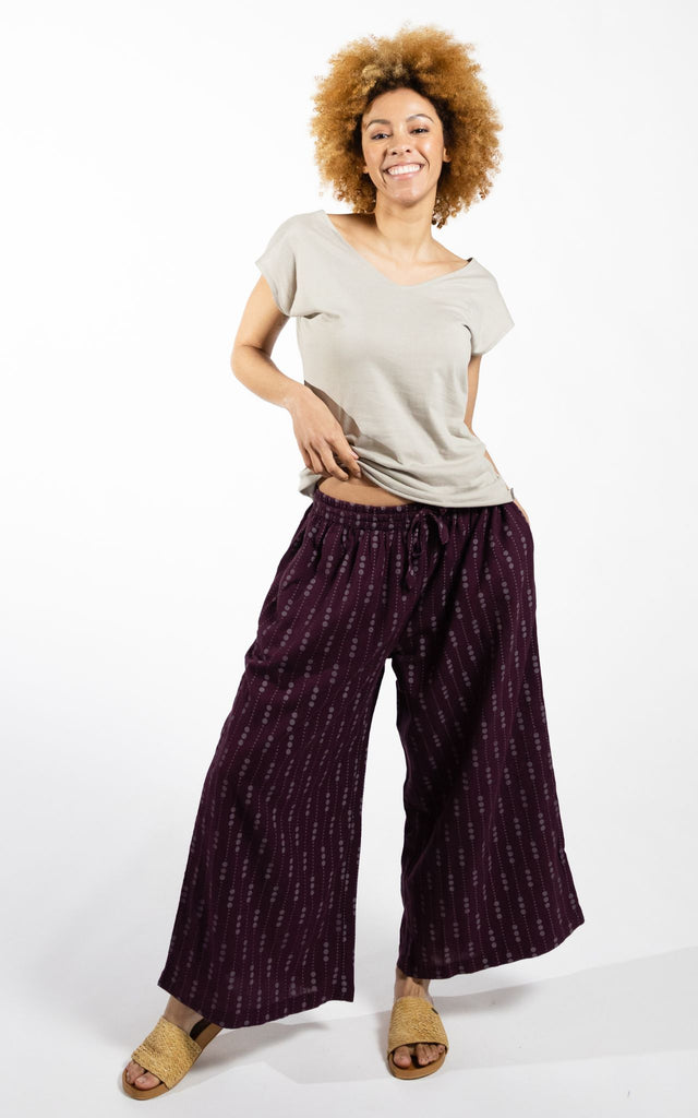 Surya Australia Cotton Lounge Pants made in Nepal - Wine