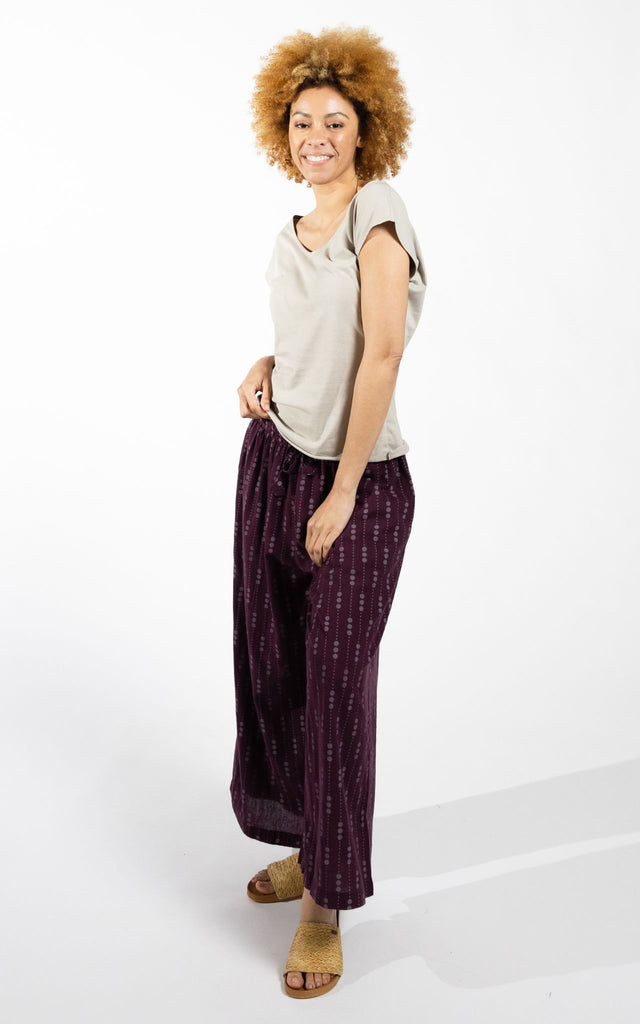 Surya Australia Cotton Lounge Pants made in Nepal - Wine