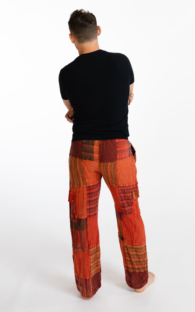 Surya Australia Cotton Patch Pants for men made in Nepal - Rust