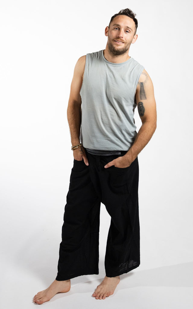 Surya Australia Cotton Thai Fisherman Pants from Nepal - Black