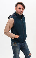 Surya Australia Thick Cotton Vest with Hood - Blue #colour_blue