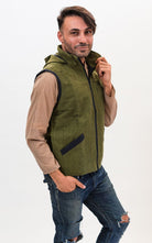 Surya Australia Thick Cotton Vest with Hood - Green #colour_green