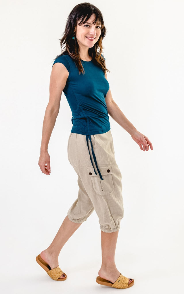 Surya Australia Ethical Cotton Drop Crotch Shorts - Natural #colour_natural