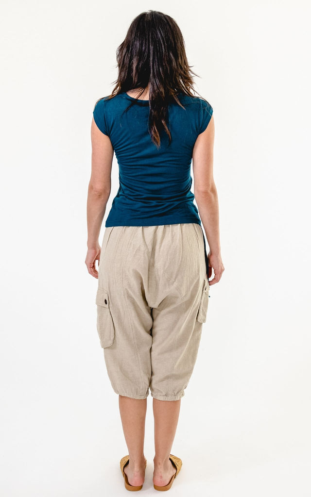 Surya Australia Ethical Cotton Drop Crotch Shorts - Natural #colour_natural