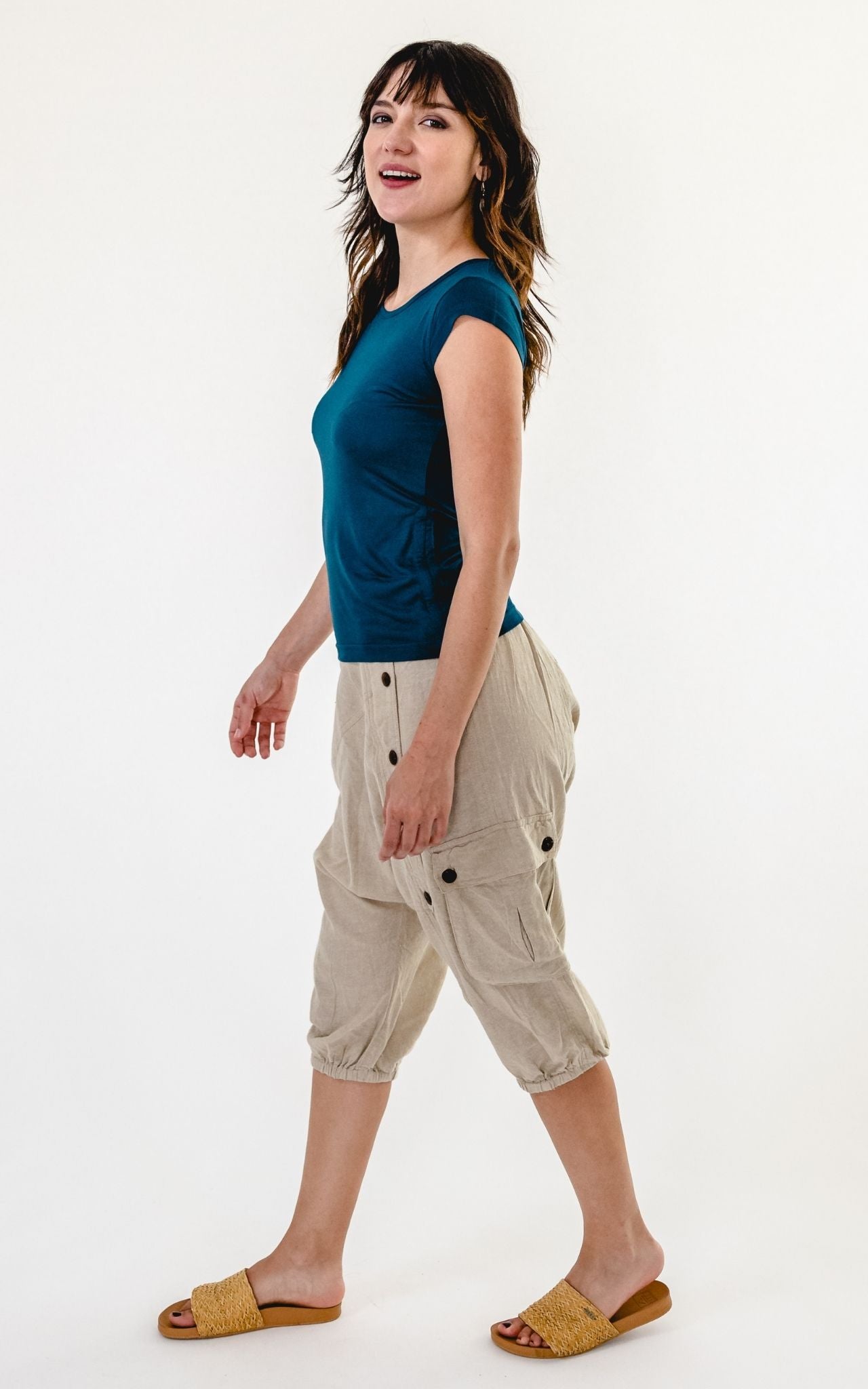 Surya Australia Ethical Cotton Drop Crotch Shorts - Natural #colour_natural