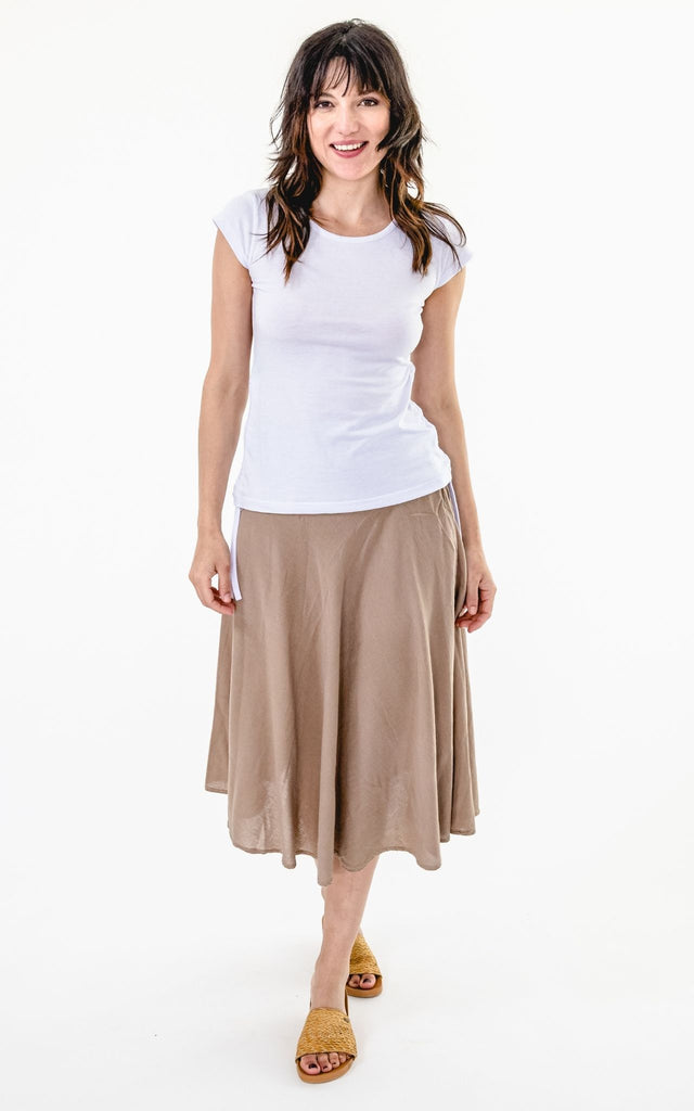Surya Australia Ethical 'Rosa' Skirt from Nepal - Sand #colour_sand