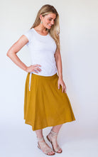 Surya Australia Ethical 'Rosa' Skirt from Nepal - Mustard #colour_mustard