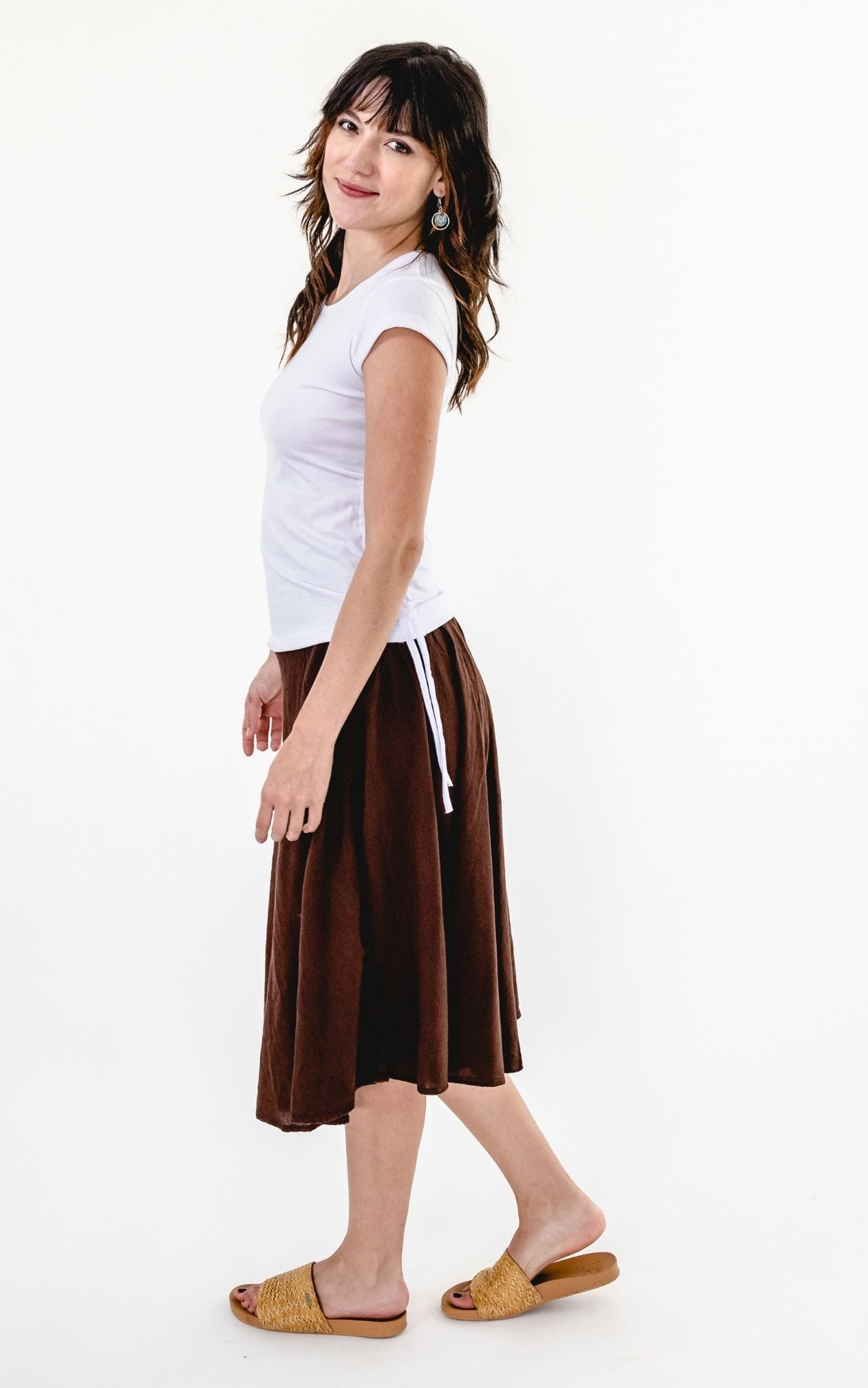 Surya Australia Ethical 'Rosa' Skirt from Nepal - Chocolate #colour_chocolate