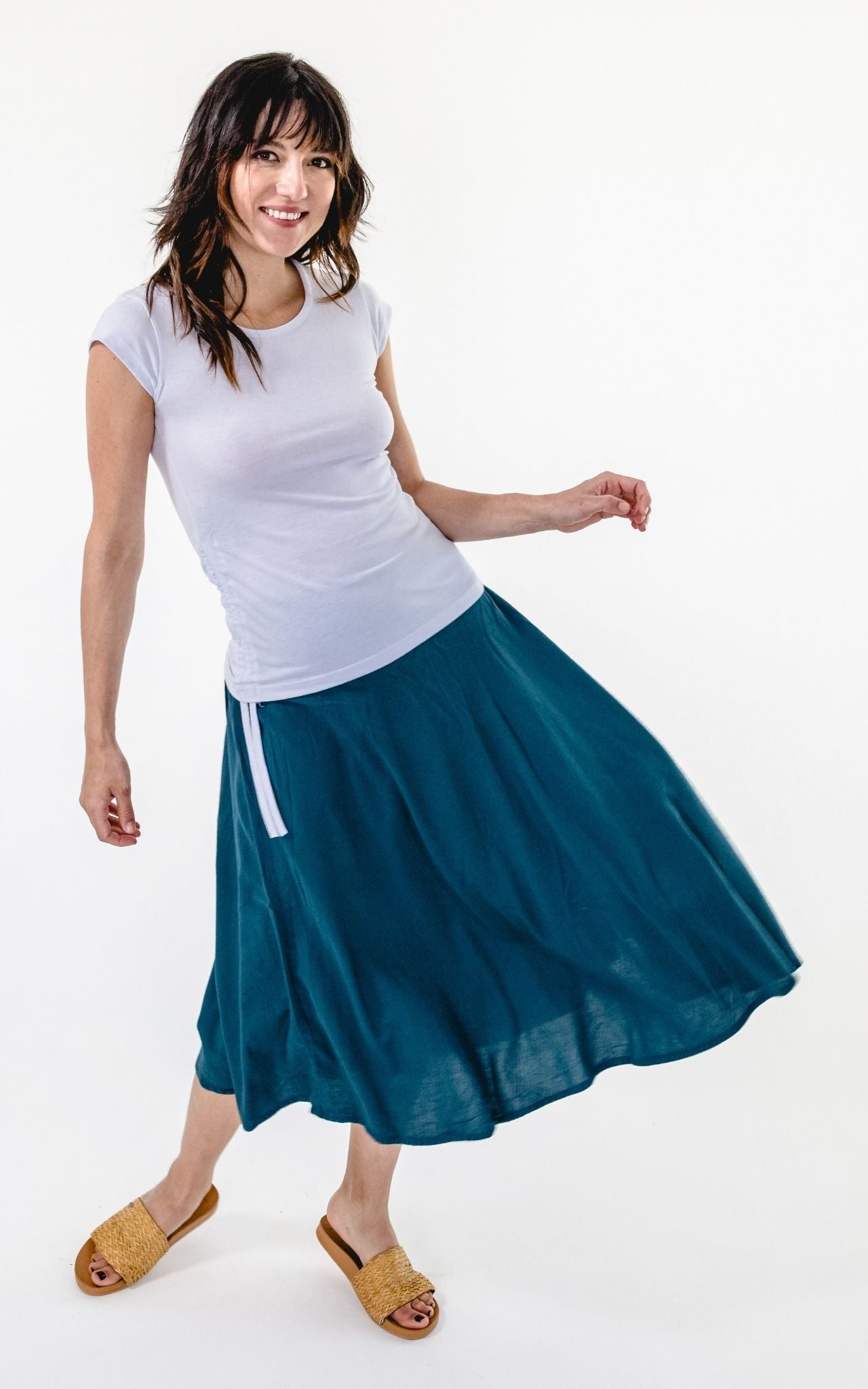Surya Australia Ethical 'Rosa' Skirt from Nepal - Turquoise